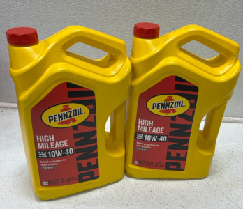 (2) 5qt Pennzoil High Miles Sae 10W40 (1) 5qt Quaker State 10W30