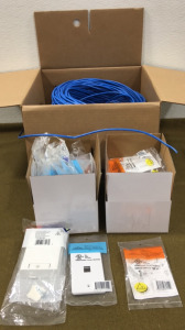 Roll Of Cat 6 Cable & Assorted Wall Plates & Cat 6 Jacks