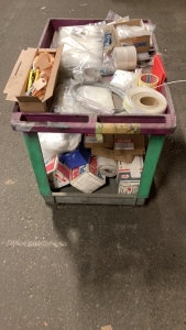 Rolling Shop Cart With Shipping & Receiving Supplies.