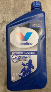 (6) 1qt Valvoline Motorcycle 4-Stroke 20W-50 Motor Oil