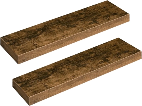 (1) Set of 2 Annecy Wooden Floating Shelves