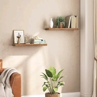 (1) Set of 2 Annecy Wooden Floating Shelves - 2