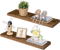 (1) Set of 2 Annecy Wooden Floating Shelves - 7