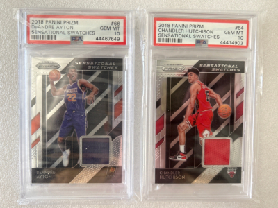 2018 Panini Prizm Graded DeAndre Ayton And Chandler Hutchinson Cards "Sensational Swatches"
