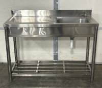 Industrial Stainless Steel Sink (47"x 19"x 33")