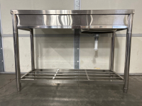 Industrial Stainless Steel Sink (47"x 19"x 33") - 4