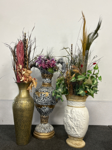 (3) Large Decorative Vases