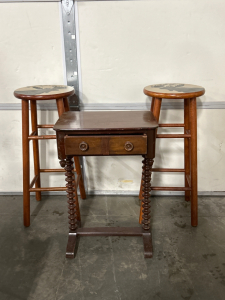 Pair Of Stools And Side Table