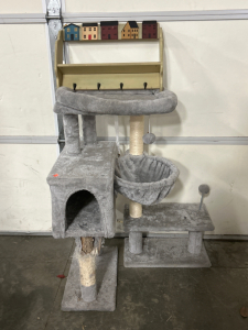 3' Tall Cat Tree And Small Shelf With Hooks