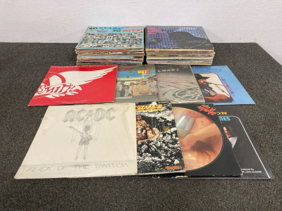 Vintage Vinyl Record Collection Including Aerosmith, Rod Stewart, AC/DC, Willie Neldon And More