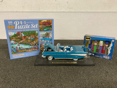 Chevrolet Bel Air Model, Batman Collector Series Pez Dispensers, 4 In 1 Puzzle Set By Mary Thompson