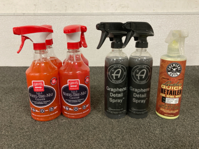 (4) Griots Wheel-Tire-Mat Cleaner, (2) Adams Graphene Detail Spray, Chemical Guys Leather Quick Detailer