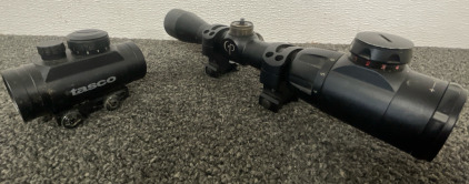 CP Adjustable Scope & Tasco Red Dot Sight w/ Adjustable Yardage