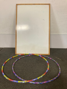 (2) Huluhoop (1) Large Wooden white Board Frame