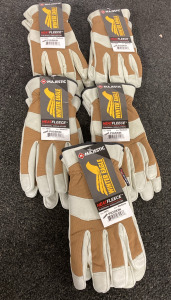 Brand New! (5 Pairs) Majestic Winter Eagle Heat Fleece Thermal Insulation Tough Pigskin Size Medium