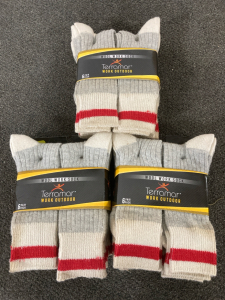 BRAND NEW! Terramsr Work Outdoor Wool Work Socks, 3 Packs, 6 Pairs Per Pack