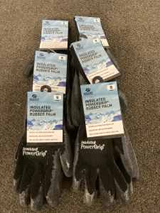 BRAND NEW! Red Steer Insulated Powertrip Rubber Palm Gloves, 6 Pairs, Size Small