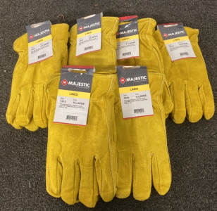 Majestic Xl Sized Pile Lined Side Split Drivers Glove Keystone Thumb, Rolled Leather Hem