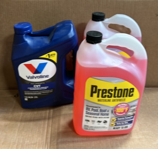(1) Gallon Valvoline CVT Trans Fluid, (2) Gallon Preston&rsquo;s Waterline Antifreeze