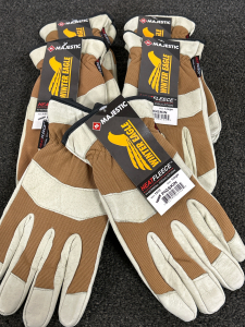BRAND NEW! Majestic Winter Eagle Tough Pigskin Heat Fleece Thermal Work Gloves-5 Pairs Size Large