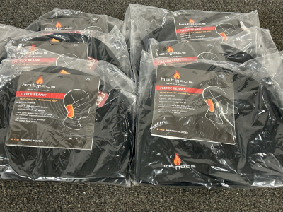 (6) BRAND NEW HotMocs Fleece Beanies (Adult Unisize) With (2) Warmers/Each-Heats The Neck-Warms The Body