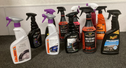 Meguiars New Car Scent Protectant, Bug & Tar Remover, Pe Tire Shine, Formula 1 Wax Color Silver, Non Acid Wheel & Tire Cleaner & More