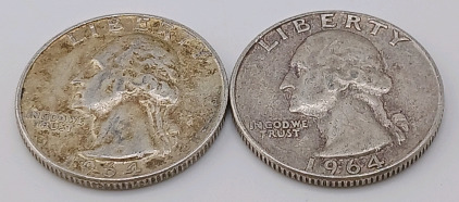 (2) Pre-1964 90% Silver Quarters Verified Authentic
