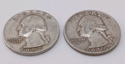 (2) Pre-1964 90% Silver Quarters Verified Authentic
