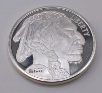 1 Troy OZ .999 Fine Silver SMI Buffalo Round