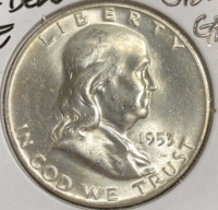 1953-D MS65FBL Full Bell Line Franklin Half Dollar - 3