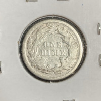 1891 Seated Liberty Silver Dime - 2