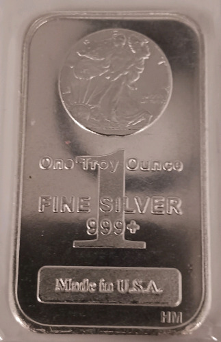 One Troy Ounce .999+ Fine Silver Bar - Walking Liberty Design