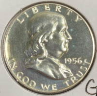 1956 Gem Proof Silver Franklin Half Dollar - 3