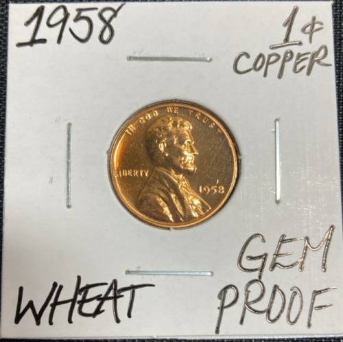 1958 Gem Proof Wheat Copper Penny