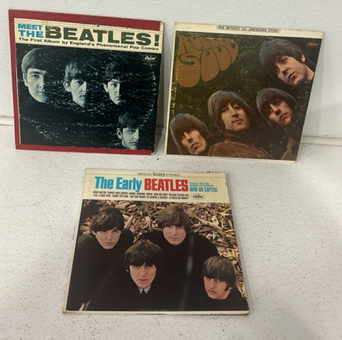 (3) Beatles Records Including Meet The Beatles First Ever Album, The Early Beatles, And Rubber Soul