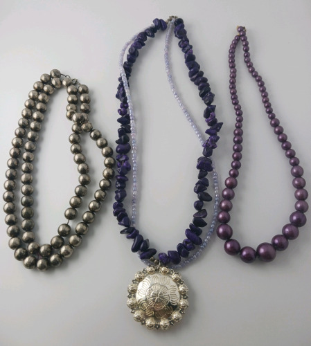 (3) Beautiful Beaded Necklaces