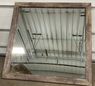 40” Square Wood Framed Mirror