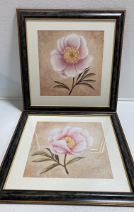 (2) Matching Framed Floral Prints