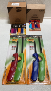 BiC Lighters: (12) Packs of 2 EZ Reach, (12) Packs of 2 Classic, (2) Packs of 2 Multipurpose