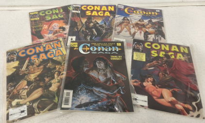 (6) Vintage Conan Saga Marvel comics