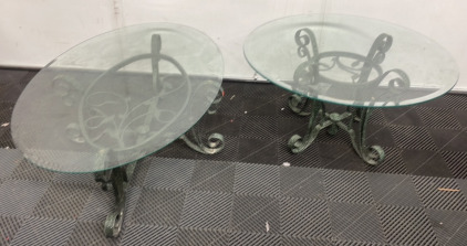 (2) Glass Top Tables