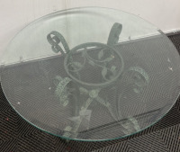 (2) Glass Top Tables - 2