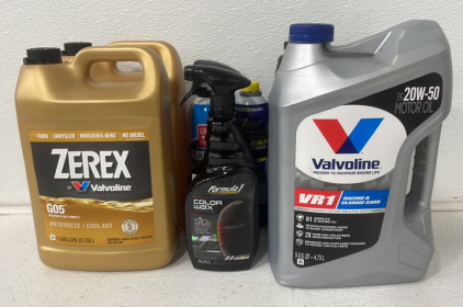 (1) Valvoline (5qt) 20W-50 Motor Oil (2) Zerex (1Gal) Anti Freeze and More!