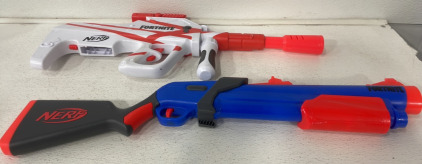 (1) Fortnite Electric Nerf Blaster (1) Fortnite Nerf Shotgun Blaster