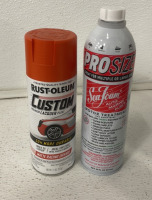 (1) Rustoleum Laquer paint Racing Orange (1) Pro Size Seafoam And More! - 3