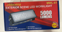 (1) Maxxima VHL-4X6HI Vionic 4X6 High Beam LED Headlight (1) Work Light,5000 lm,3-45/64" H,Black (1) Maxxima MWL-27 9 LED Square Light Weight Work Light 675 Lumens - 3