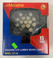 (1) Maxxima VHL-4X6HI Vionic 4X6 High Beam LED Headlight (1) Work Light,5000 lm,3-45/64" H,Black (1) Maxxima MWL-27 9 LED Square Light Weight Work Light 675 Lumens - 4