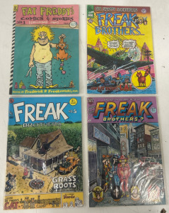 (1)FAT FREDDY’S COMICS & STORIES # 1 - 1st PRINTING - ROP - 1983 GILBERT SHELTON (1) Freak Brothers Six Snappy Sockeroos Comic Book Rip Off Press #6 1980 (1) The Fabulous Furry Freak Brothers #5 Underground Comic 8.0 VF G. Shelton Comix (1)Rip Off Press F