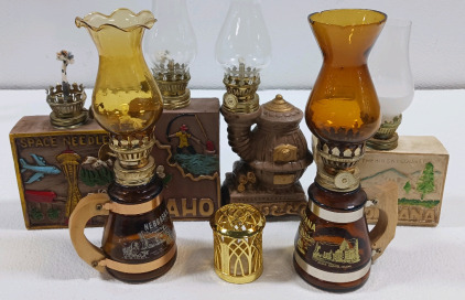 (6) Vintage Hurricane Lamps