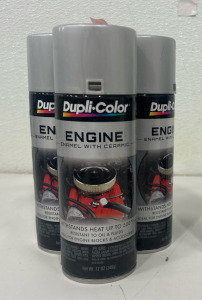 (5) Dupli-Color DE1615 Engine Enamel Spray Paint with Ceramic - Aluminum - 12 oz Aerosol Can (1) Duplicolor DE1612 Engine Enamel Paint, Gray Engine Primer, 12 Oz Can